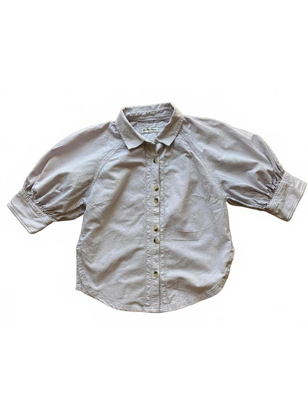 We the Free Oversize Balloon Sleeve Button Down Top Size S